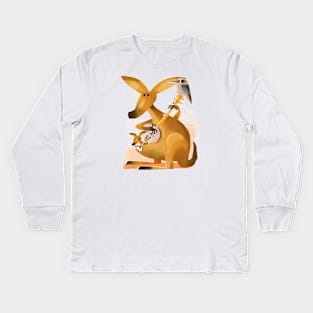 Kangaroo Kookaburra Kids Long Sleeve T-Shirt